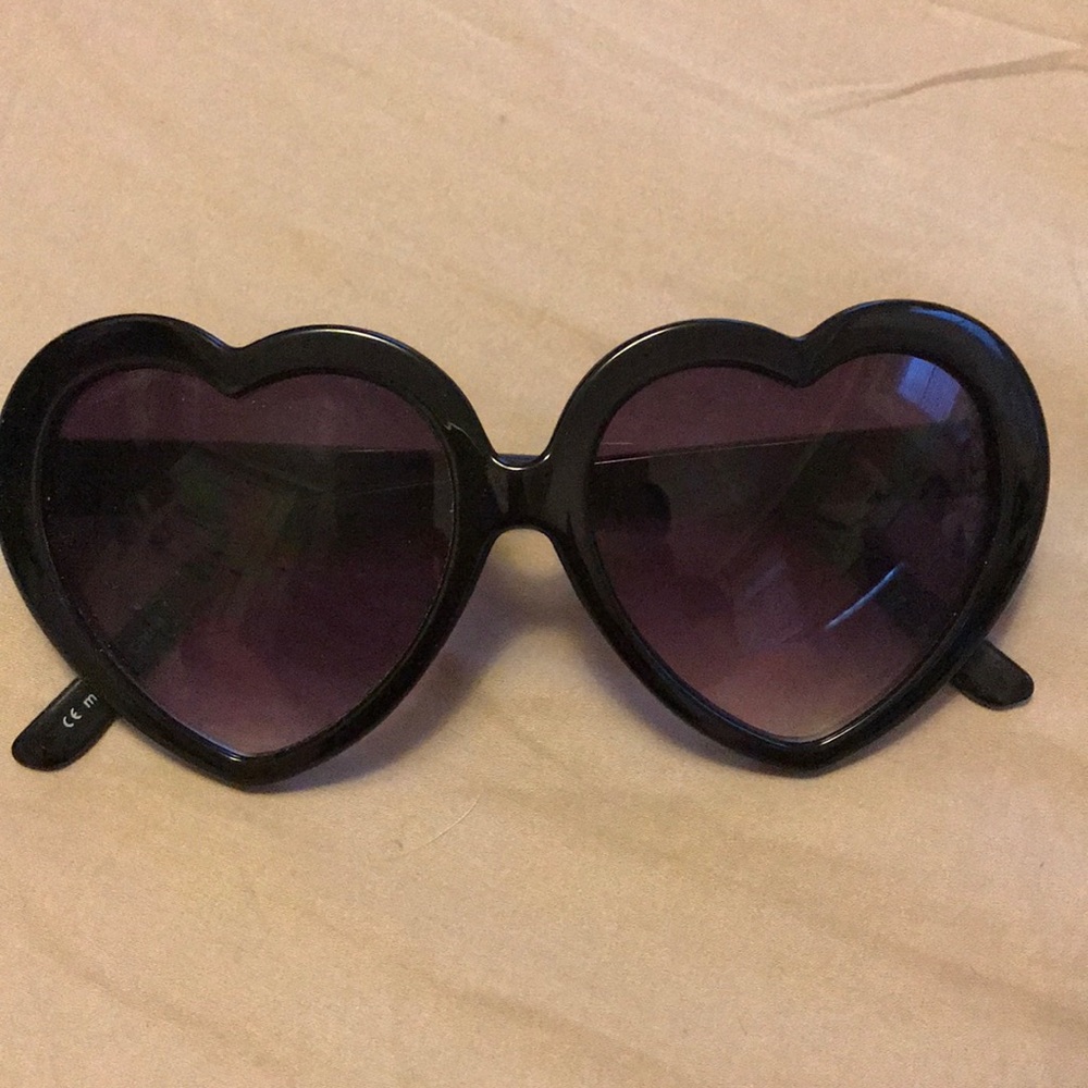 Heart shaped sun glasses